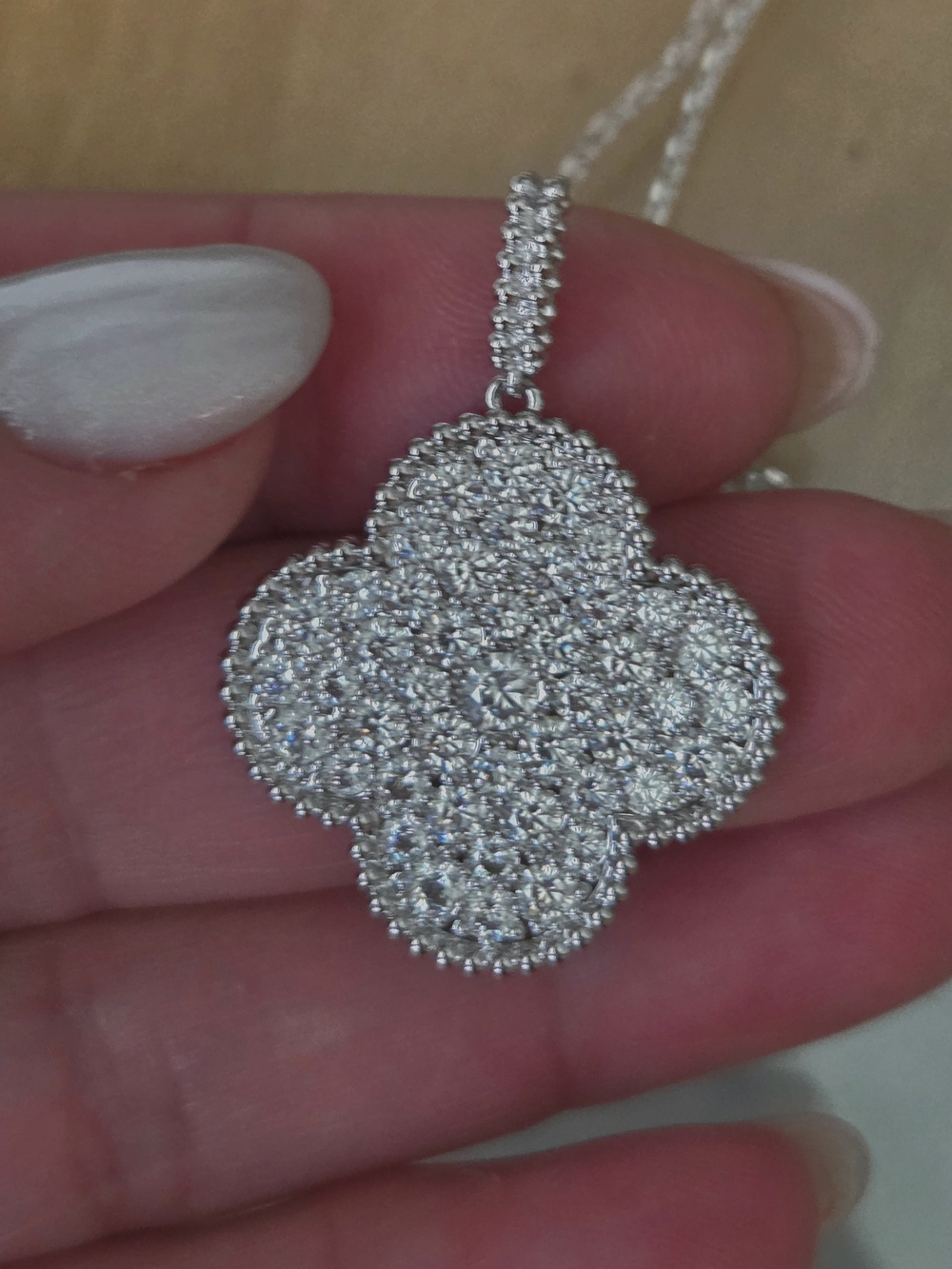 Fashion Designer Vintage Clover Necklace Sterling Silver Gold-Plated Jewelry - Picture 10 of 14